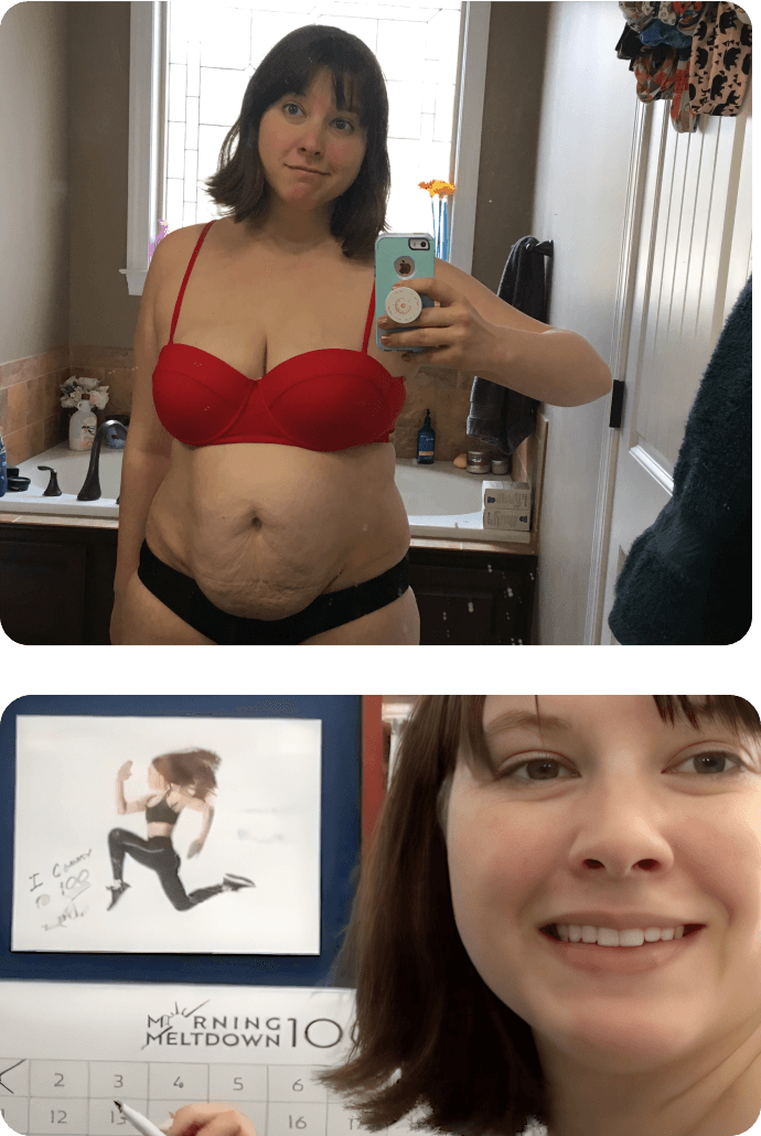 real life images from Lauren's story with Morning Meltdown 100